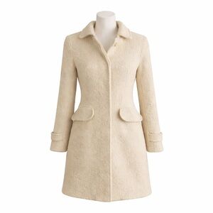 Size 6 Bill Blass Women’s Boiled Wool Long Cream Winter Coat Vintage